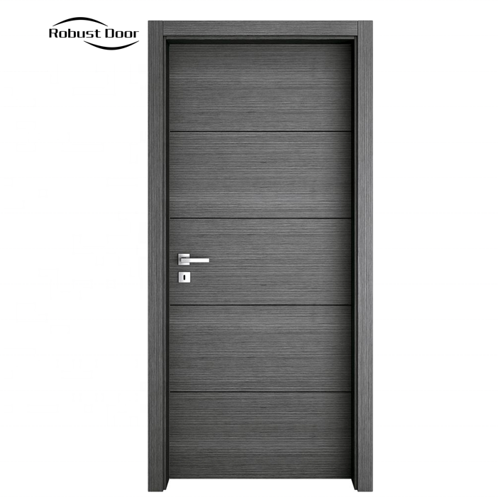 Robust Door wooden doors for houses interior swing wood door sets waterproof frame and accessories handle