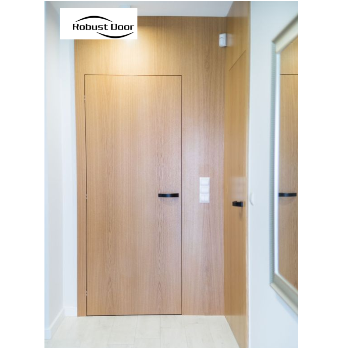 Frameless secret doors flush wooden concealed hidden room door invisible door with lock and hinges