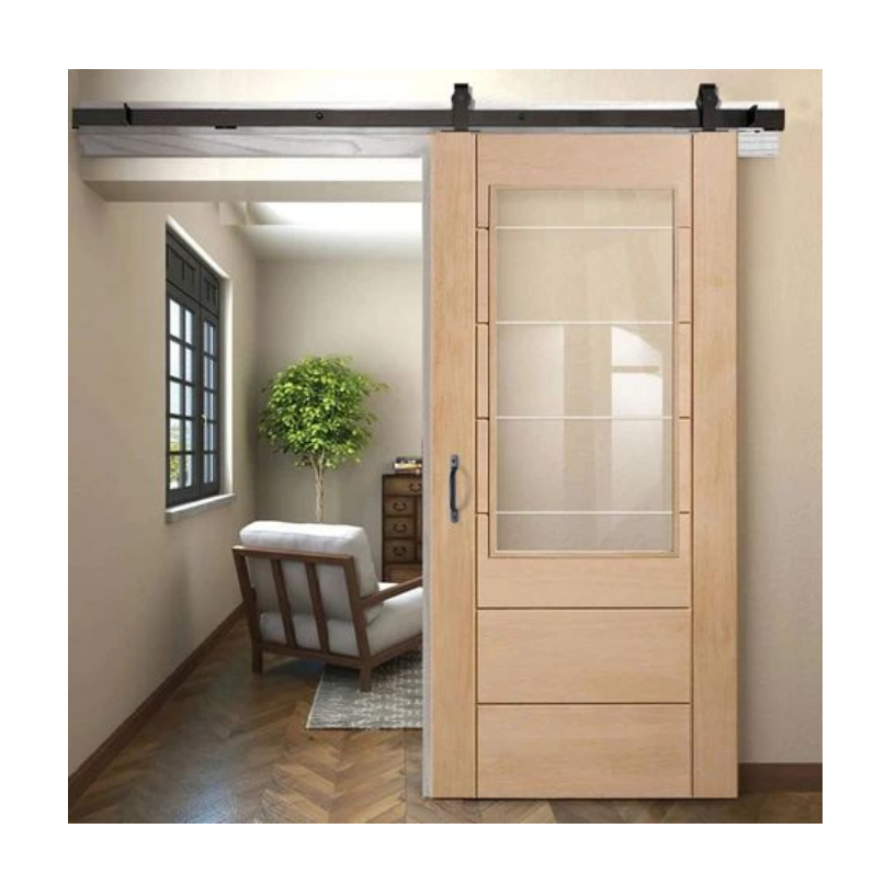 American Style Interior Custom Style Double Barn Wood Doors For Houses