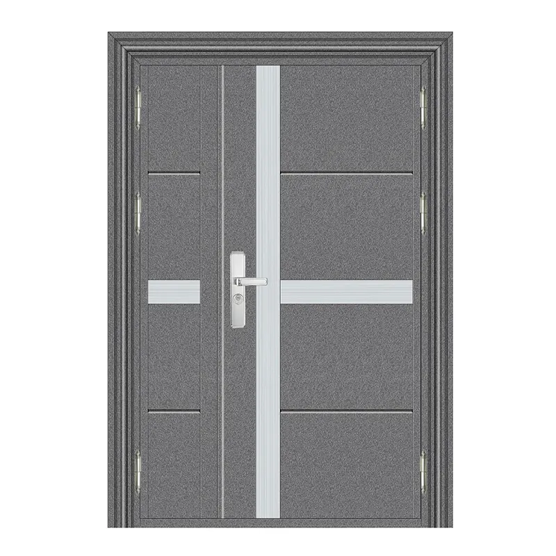 Robust Door Entry Unequal Double Door Front Security Stainless Steel Bulletproof Doors with Smart Lock