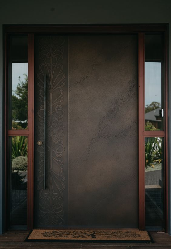 Villa house outdoor main entrance luxury copper doors designs custom made exterior metal brass door