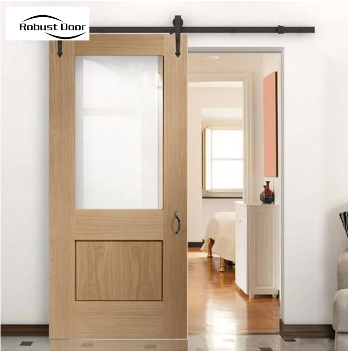 Robust Door Home interior barn doors design sliding wooden veneer door for bathroom