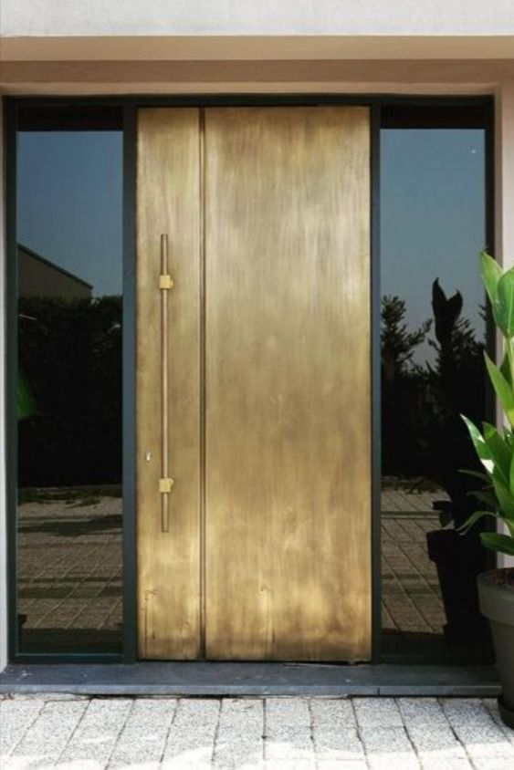 Villa house outdoor main entrance luxury copper doors designs custom made exterior metal brass door