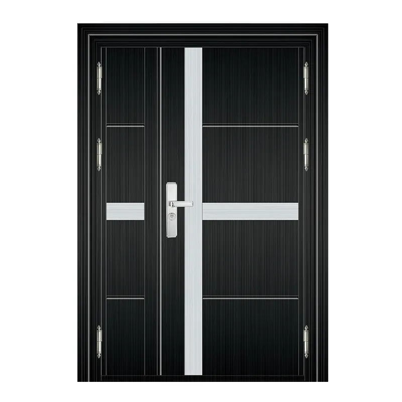 Robust Door Entry Unequal Double Door Front Security Stainless Steel Bulletproof Doors with Smart Lock