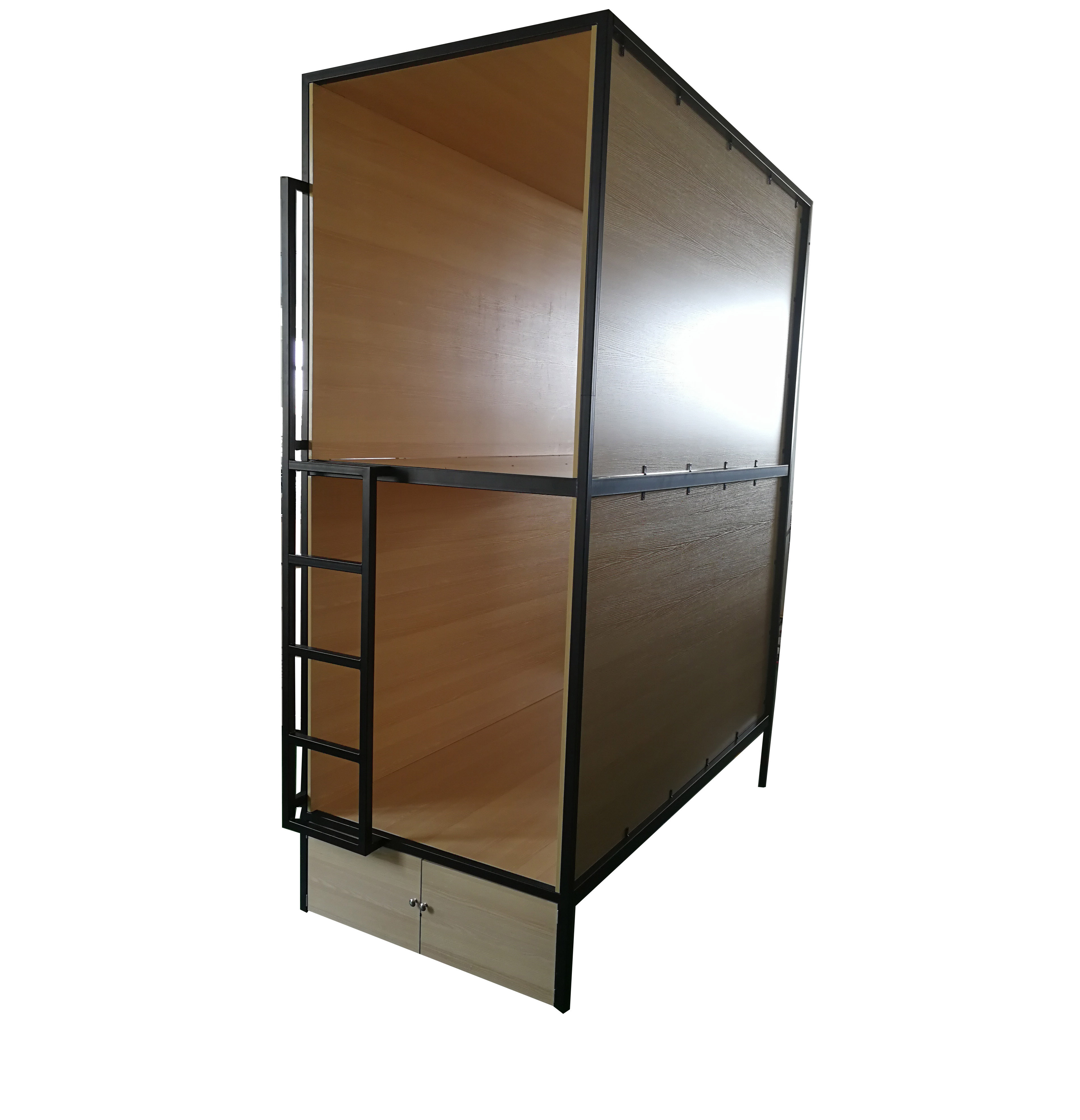 hostel horizontal soundproof sleeping pod capsule sleepbox metal frame hotel bunk bed