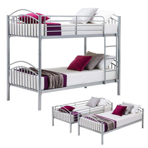 white color 2 tier bunk bed for kids cheap dorm children kids double bunk bed china twin over twin metal bunk bed