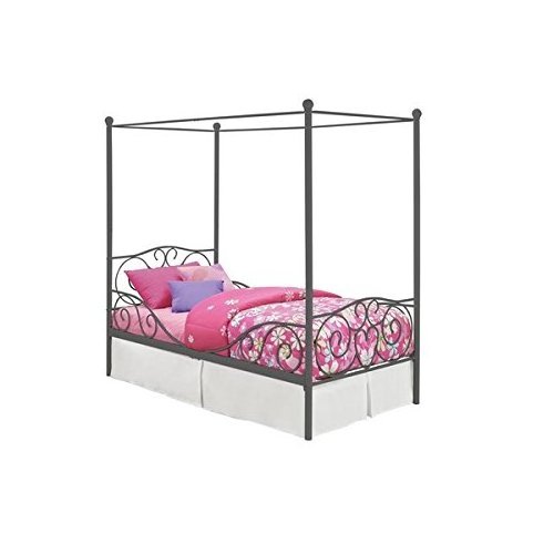 metal toddler pink girl princess car bed kids cartoon canopy bed