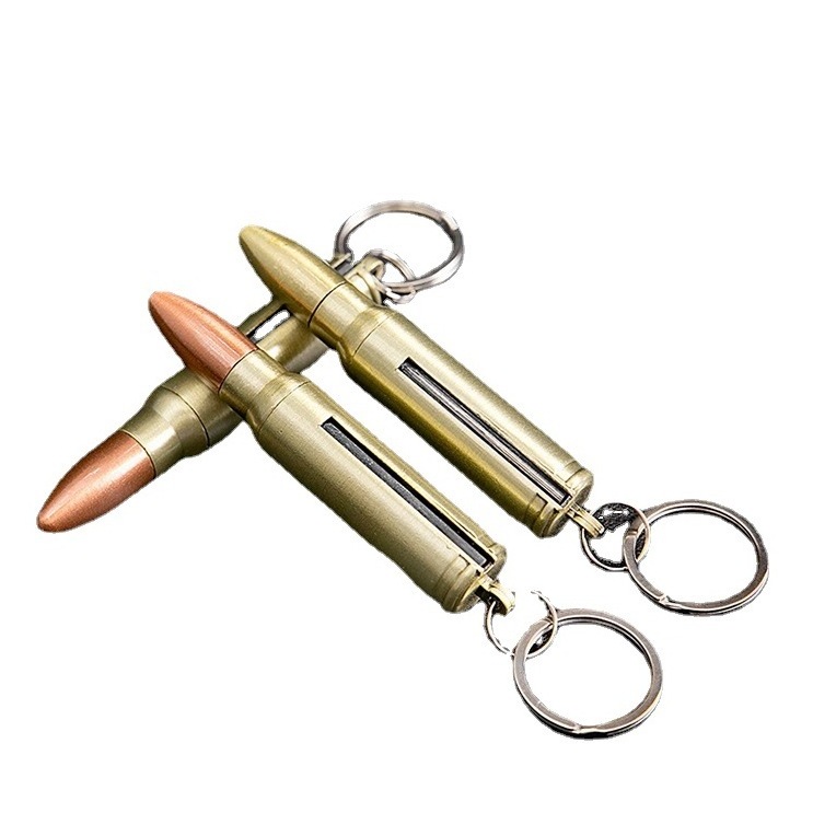 New Arrival Bullet Shape Metal Lighter Keychain and Bottle Opener 3 IN 1 For Gifts