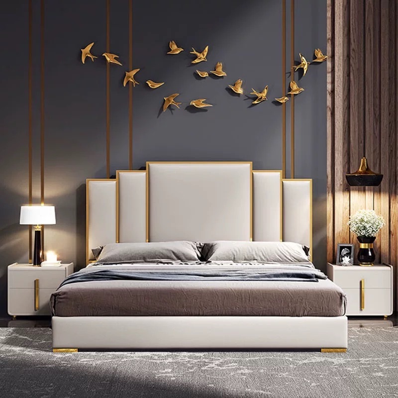 MOYI  factory American style cama de matrimonio lit frame king size bed room furniture