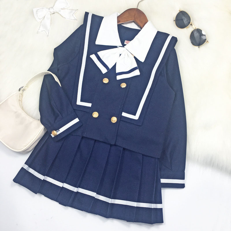 School Girl Outfit Kawaii Cute Maid Outfit Girl JK Uniform Suit Sailor's Skirts Suit Japanese Student Sets Costumes