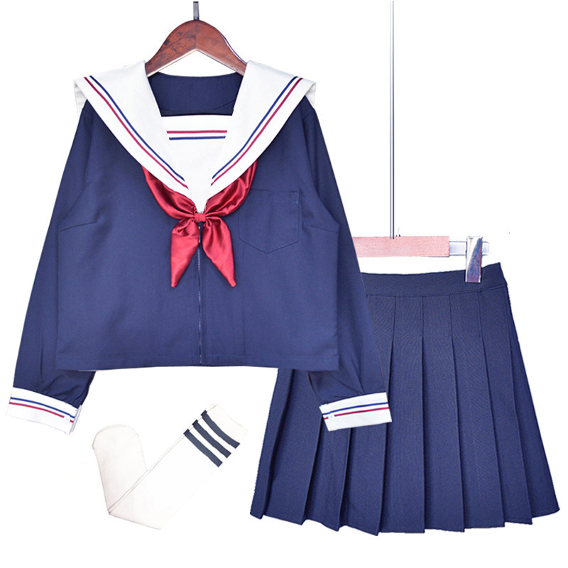 School Girl Outfit Kawaii Cute Maid Outfit Girl JK Uniform Suit Sailor's Skirts Suit Japanese Student Sets Costumes