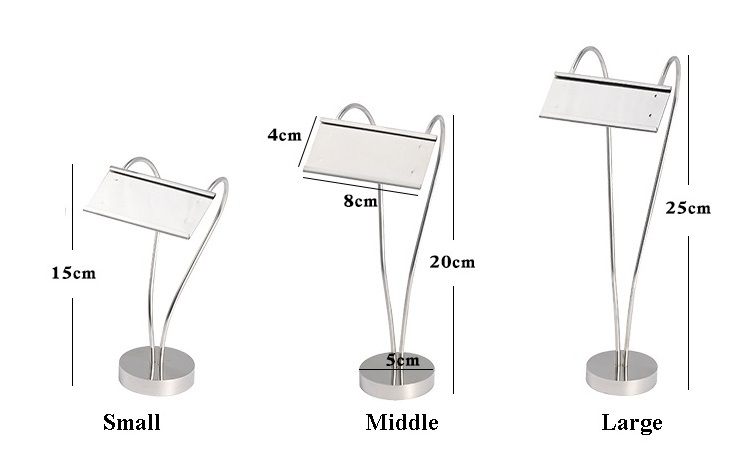 OKEY Catering buffet accessories stainless steel metal cheap wedding restaurant table table number menu stand holders