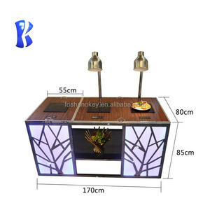 OKEY LED lighting buffet induction cook food warmer stations  for hotel