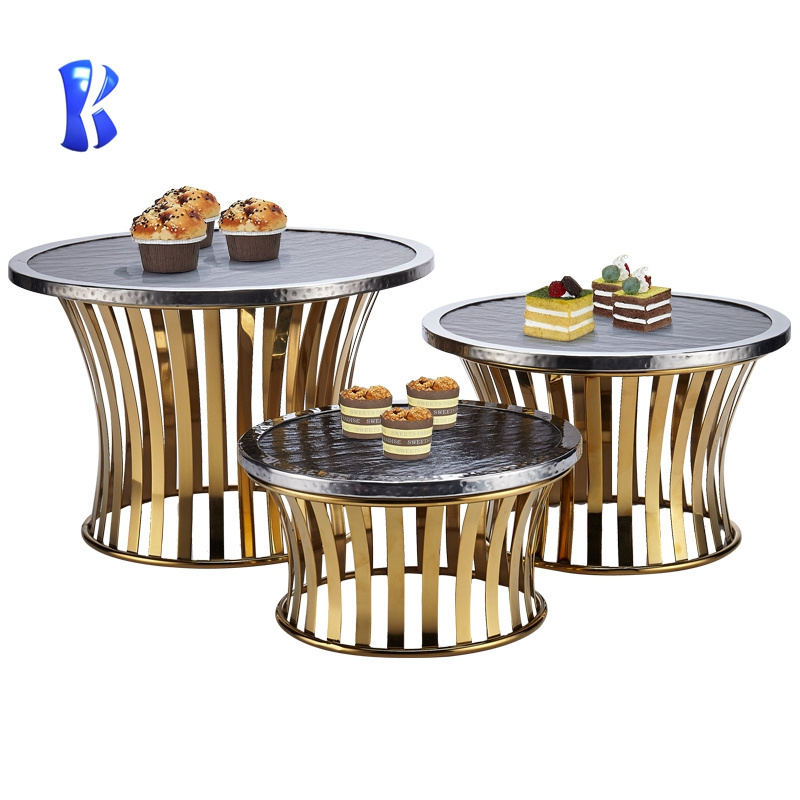 OKEY Restaurant equipment kitchen commercial stainless steel display table afternoon tea high tea stand for sale