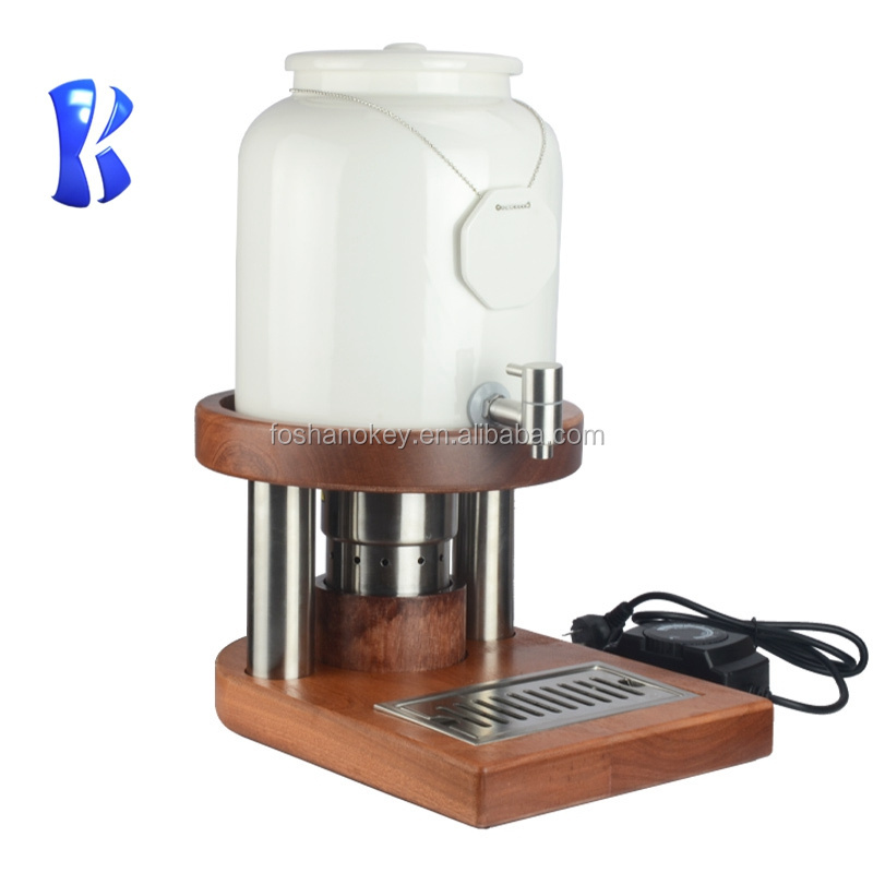 OKEY Catering wooden stand ceramic jar hotel buffet catering hot tea coffee chocolate commercial milk dispensers