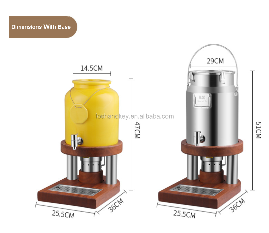 OKEY Catering wooden stand ceramic jar hotel buffet catering hot tea coffee chocolate commercial milk dispensers