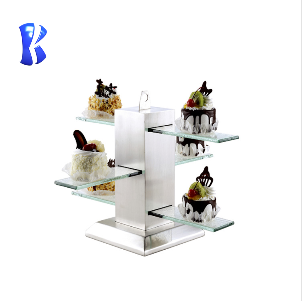 OKEY Hotel restaurant wedding gold buffet party food display catering stand serving salad rack dessert risers for food dishes