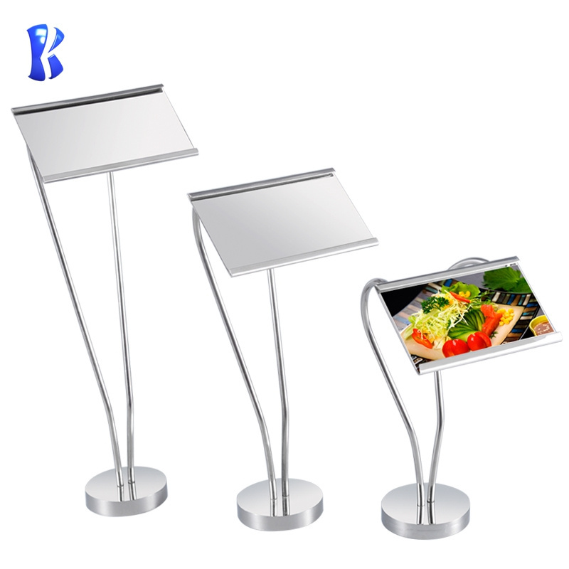 OKEY Catering buffet accessories stainless steel metal cheap wedding restaurant table table number menu stand holders