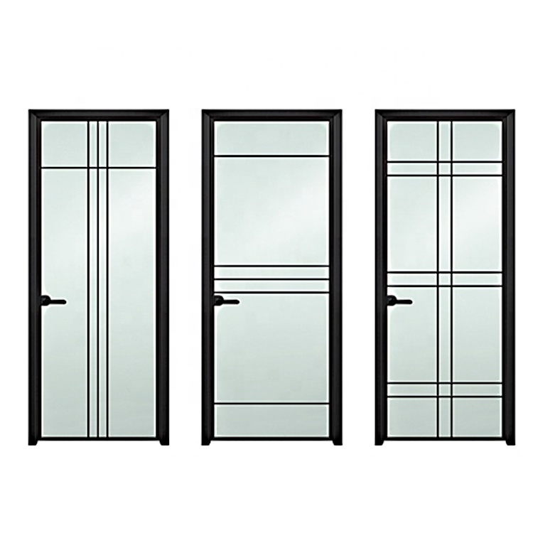 Guangzhou aluminum frosted glass bathroom door 8mm glass toilet door