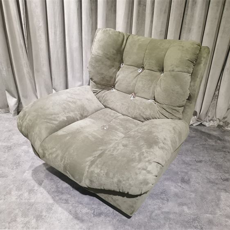 Hot sale technology cloth velvet swivel chair living room modern home leisure single sofa chair recliner