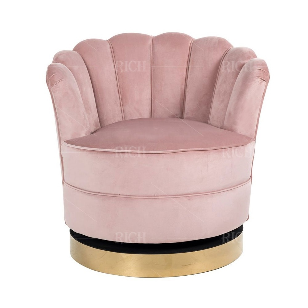 flower shaped sillones sofa pink velvet armchair lounge chair tub chair living room upholstered pink barrel shaped chairs