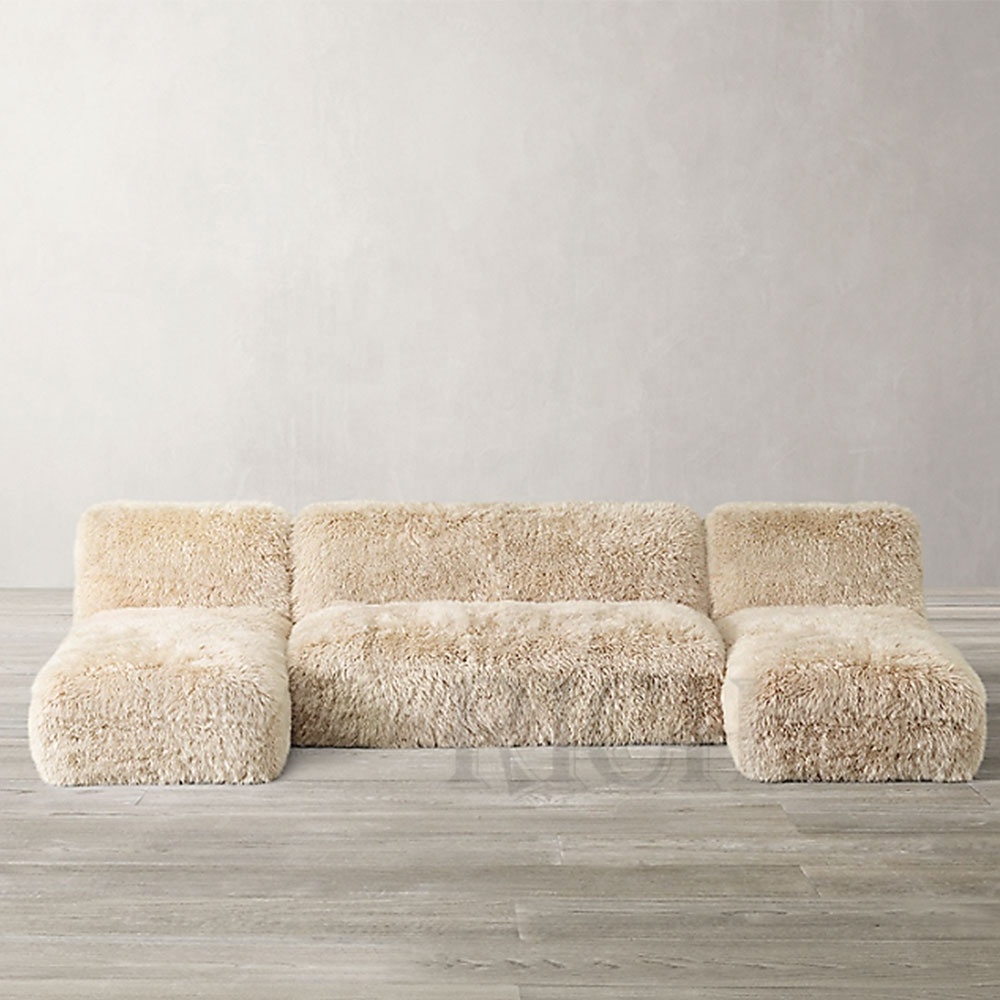 sheepskin modular faux fur couch sofa fluffy sectional couch commercial sectional couch beige modern u shaped sectional sofa