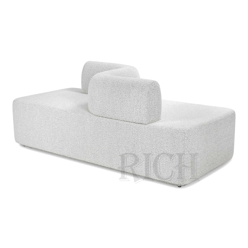 boucle sheepskin  2 seater sofa for office space waiting lobby sofa furniture modern white office reception sofa