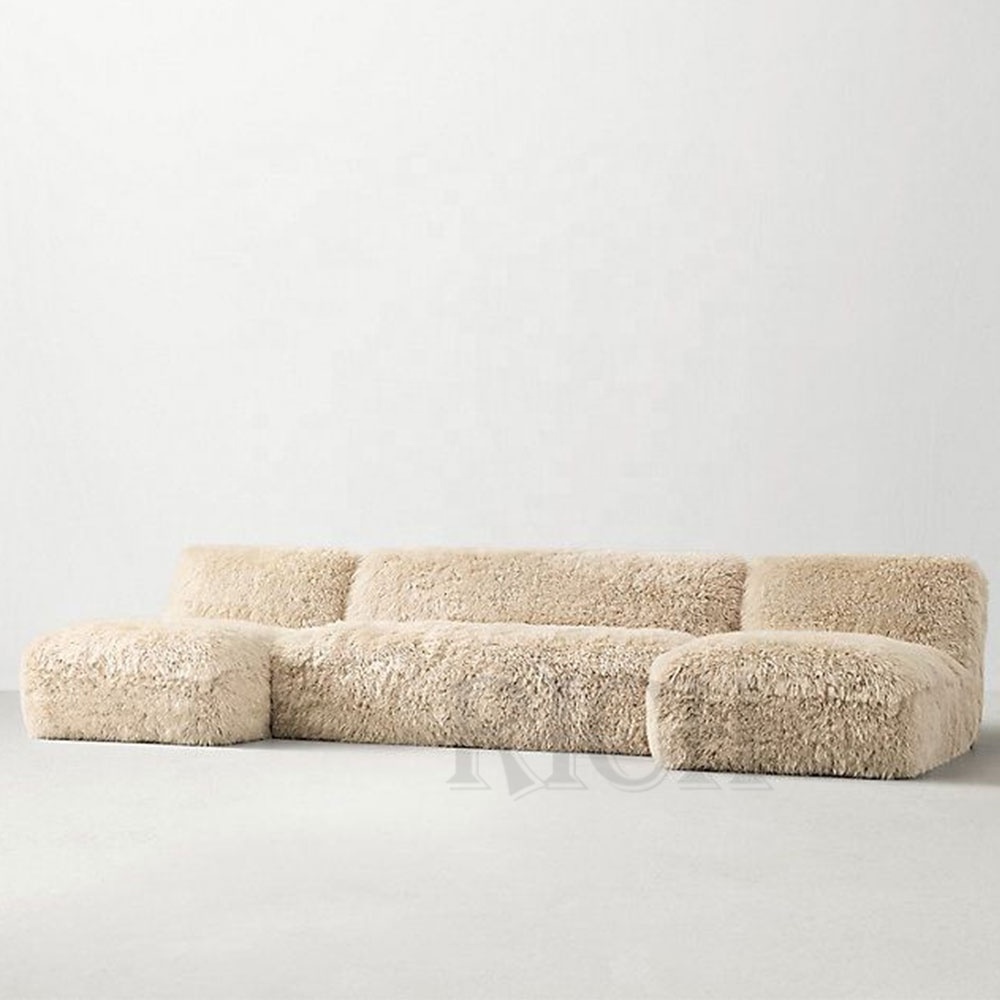 sheepskin modular faux fur couch sofa fluffy sectional couch commercial sectional couch beige modern u shaped sectional sofa