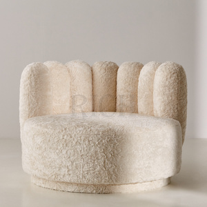 boucle sofa chair modern teddy accent chairs for living room furniture upholstered mid century modern sheepskin lounge chair