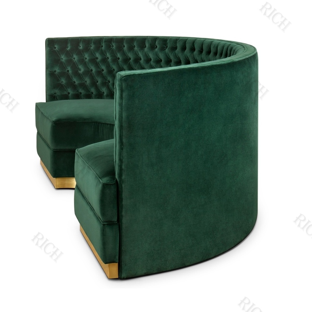 divano velvet green settee sofa club luxury modern design couches half circular settee round living room curved circle sofa