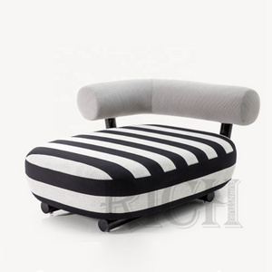 black and white striped chaise lounge indoor french furniture Nordic style small sofa living room modern chaise lounge sofa