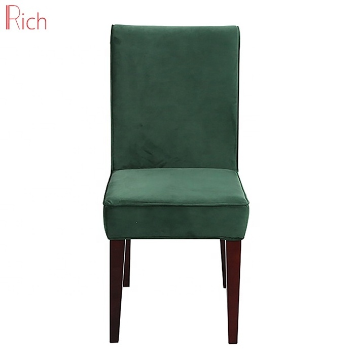 Wholesale Antique Home Solid Wooden Furniture Restaurant Chair Velvet Fabric Green Dinning Chair