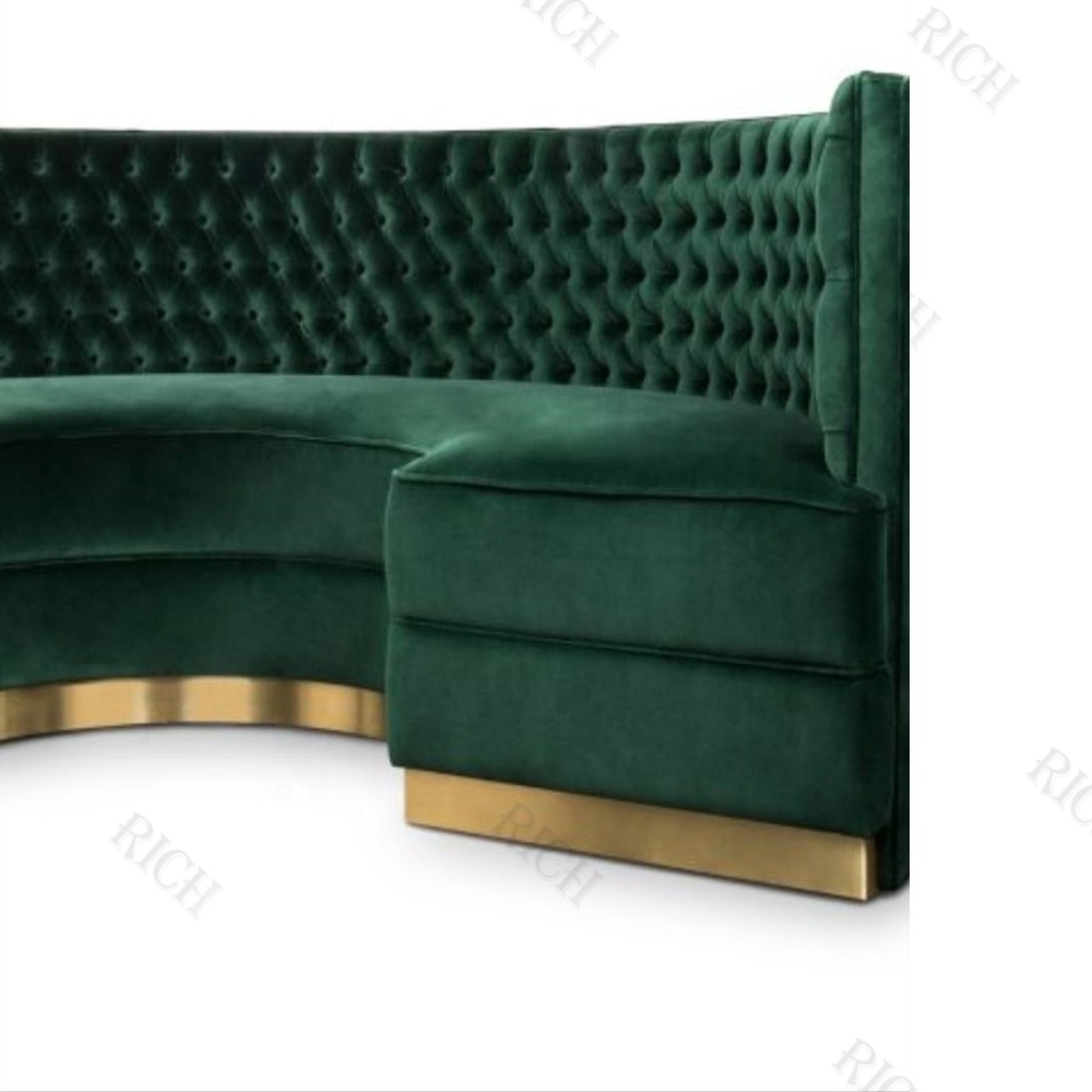 divano velvet green settee sofa club luxury modern design couches half circular settee round living room curved circle sofa