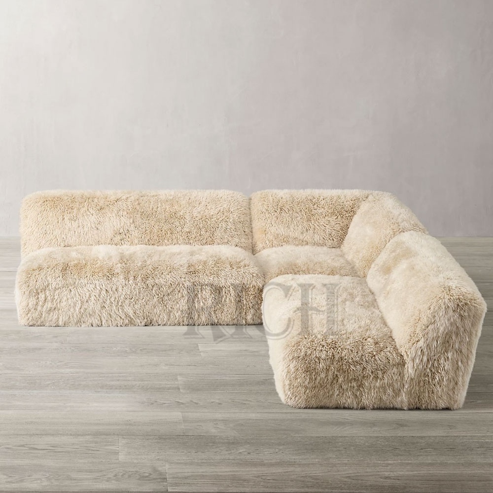 sheepskin modular faux fur couch sofa fluffy sectional couch commercial sectional couch beige modern u shaped sectional sofa