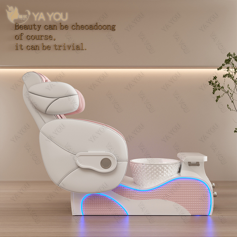 Spa massage pedicure chair Luxury foot relaxing sofa with glass bowls stand salon beauty  pedicure chair