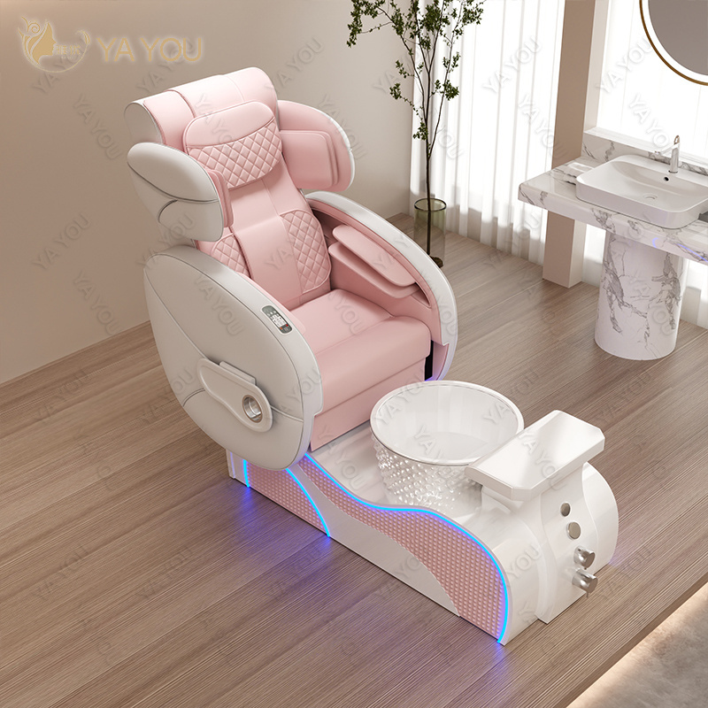 Spa massage pedicure chair Luxury foot relaxing sofa with glass bowls stand salon beauty  pedicure chair