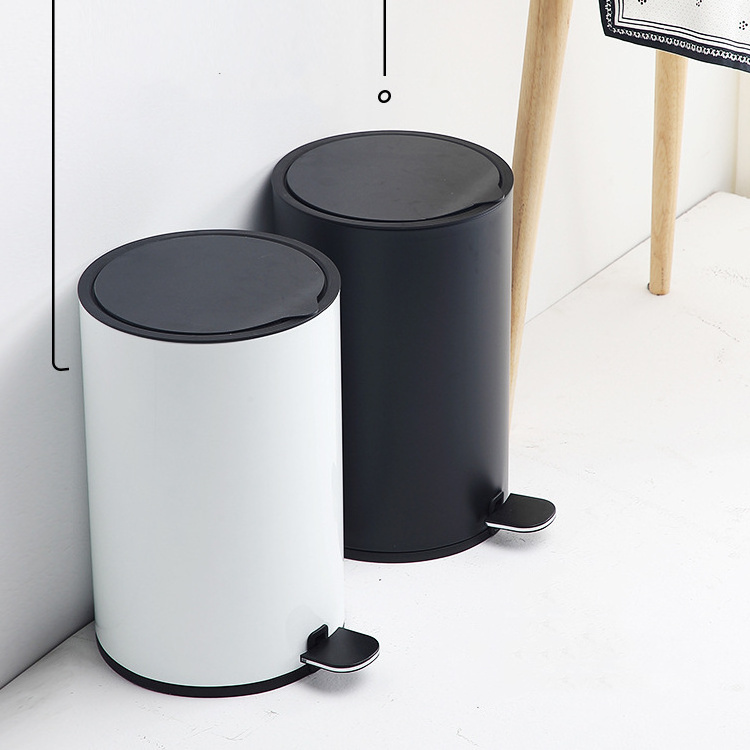 Thicken Stainless Mute Concealed Garbage Bag Foot Step Type Trash Can With Sealed Cover For Kitchen Bathroom Bedroom