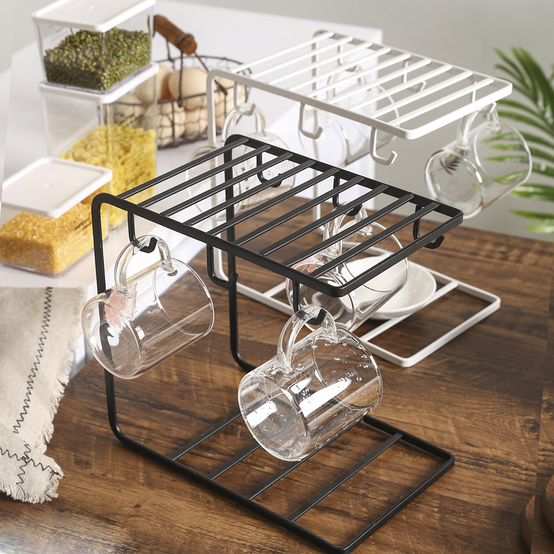 Nordic Iron Art Drain Cup Holder Household Storage Rack Mark Cup Storage Rack Simple Creative Coffee Cup Tray Rack