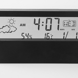 Ins Style Transparent Solid Color Hygrograph Weather Display LED Clock Desktop Children Students Electronic Alarm Clock