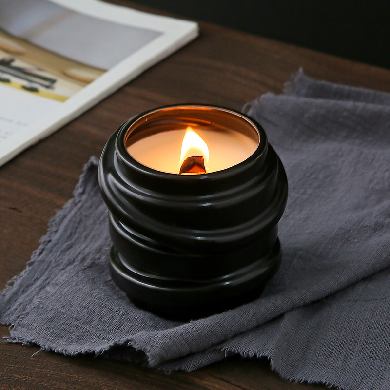 Modern Simple Style Ceramic Scented Candle Cup Household Decoration Candlestick Decoration Smokeless Soy Wax Container