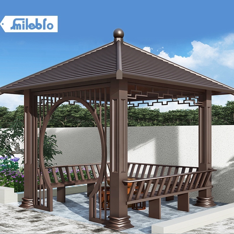 Smile Bro High Quality Gazebo With Light Pergola Size 3x3 4x3 OEM Waterproof Garden Building Bioclimate Outdoor Pergola Aluminum