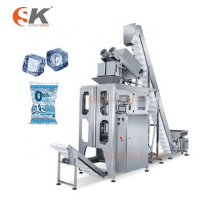 Fully automatic multi-function weigher weighing special design waterproof frozen food ice cube packing machine for ice bag