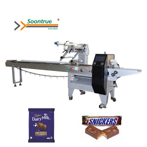 Automatic chocolate cookie packaging machine,small chocolate candy bar horizontal wrapping machine