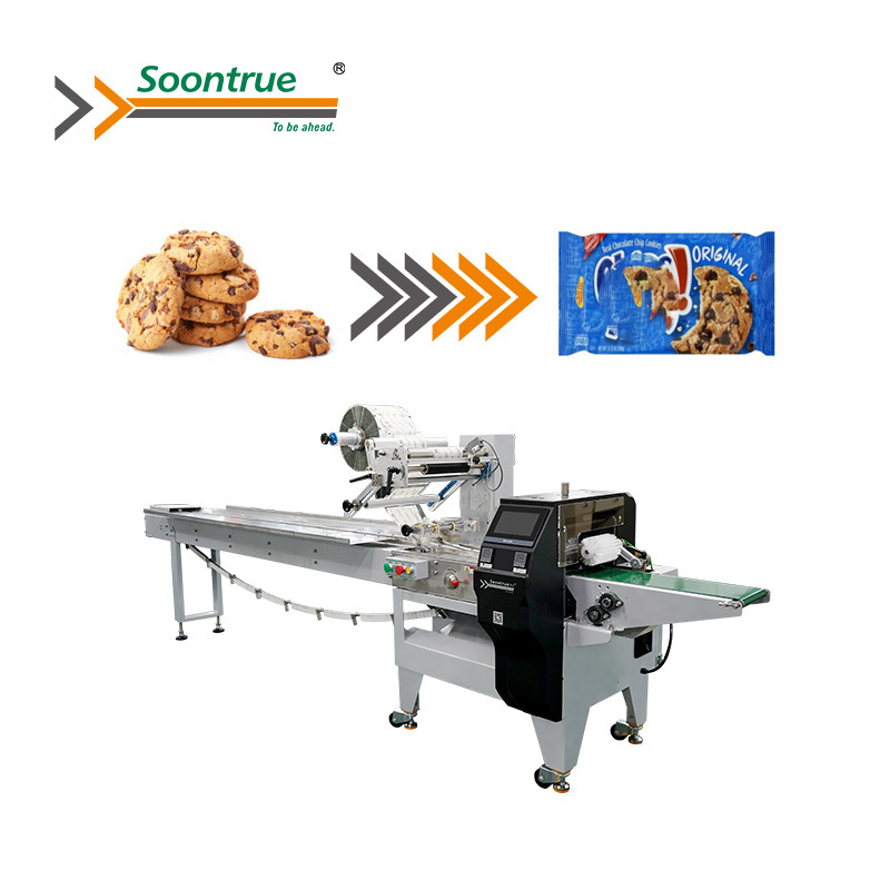 automatic fortune cookie tray free flow wrapping packaging machine for high speed