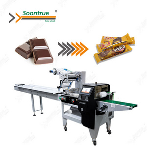 Automatic horizontal pack candy chocolate bar flow packaging machine