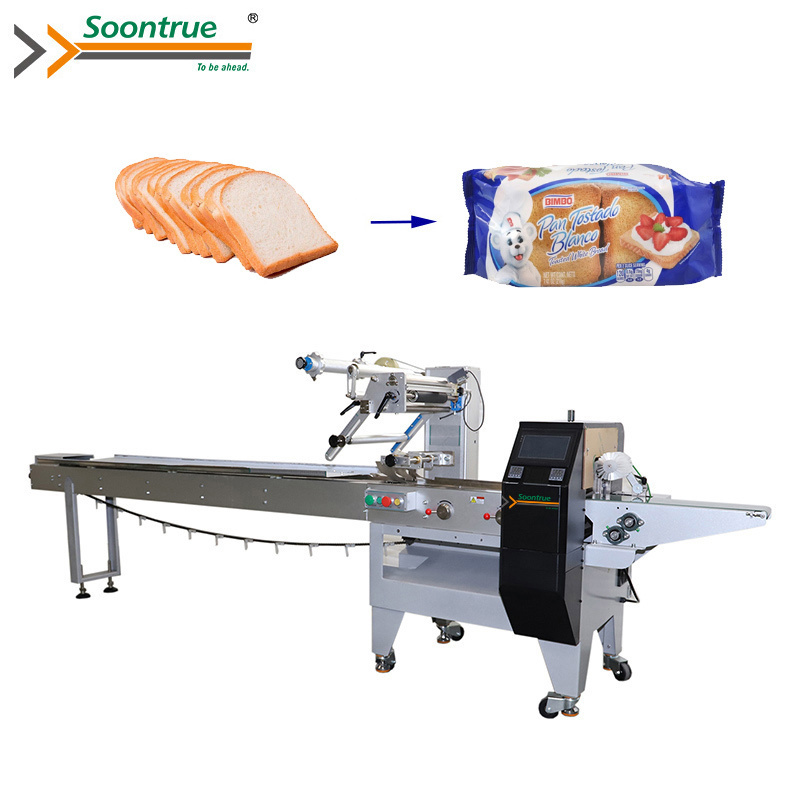 automatic high speed flow horizontal packing machine for fortune cookies bread