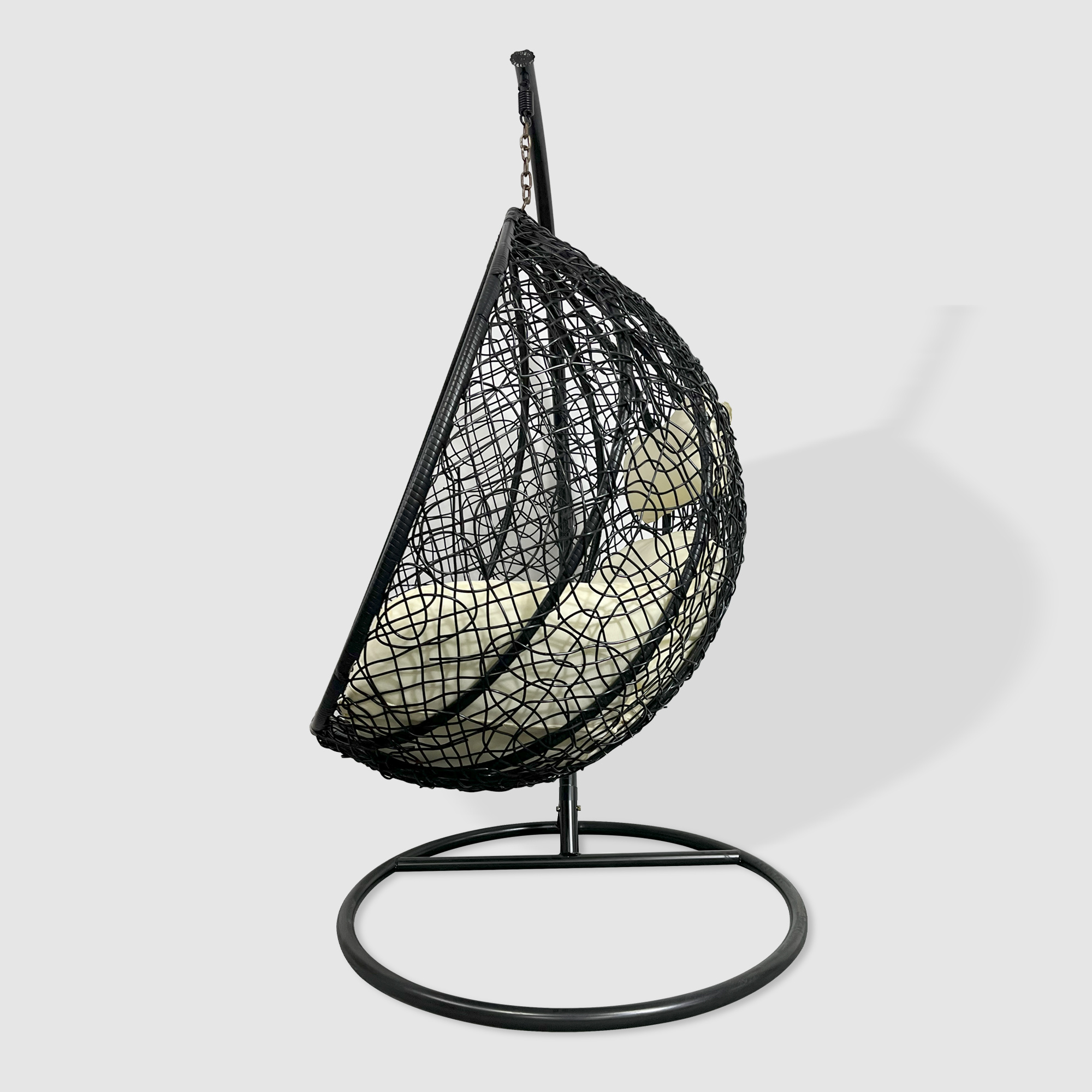 Fulin New Design Water Drop Shaped Wicker Rattan Hanging Egg Circle Swing European Chair rocking chair Steel Shenzhen