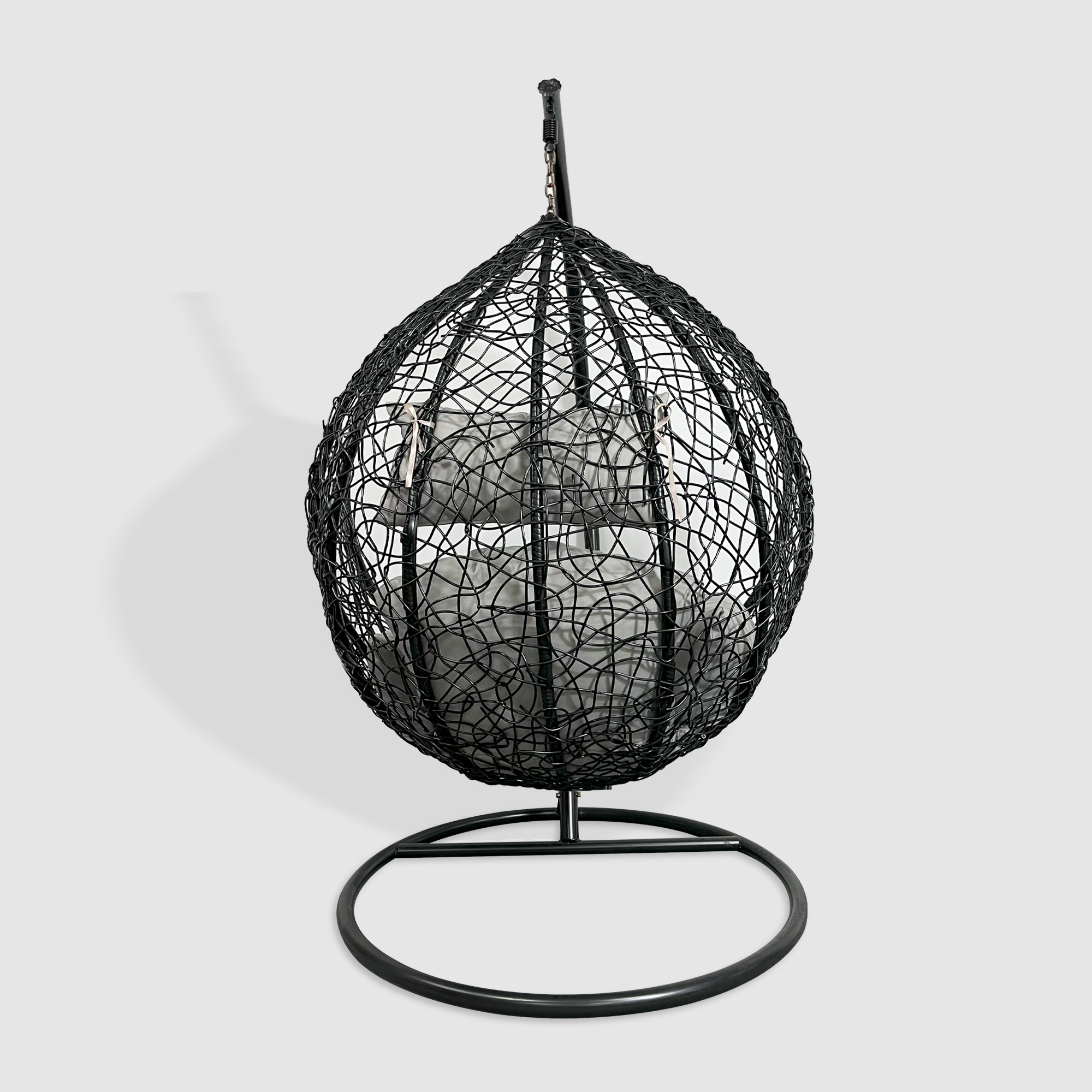 Fulin New Design Water Drop Shaped Wicker Rattan Hanging Egg Circle Swing European Chair rocking chair Steel Shenzhen