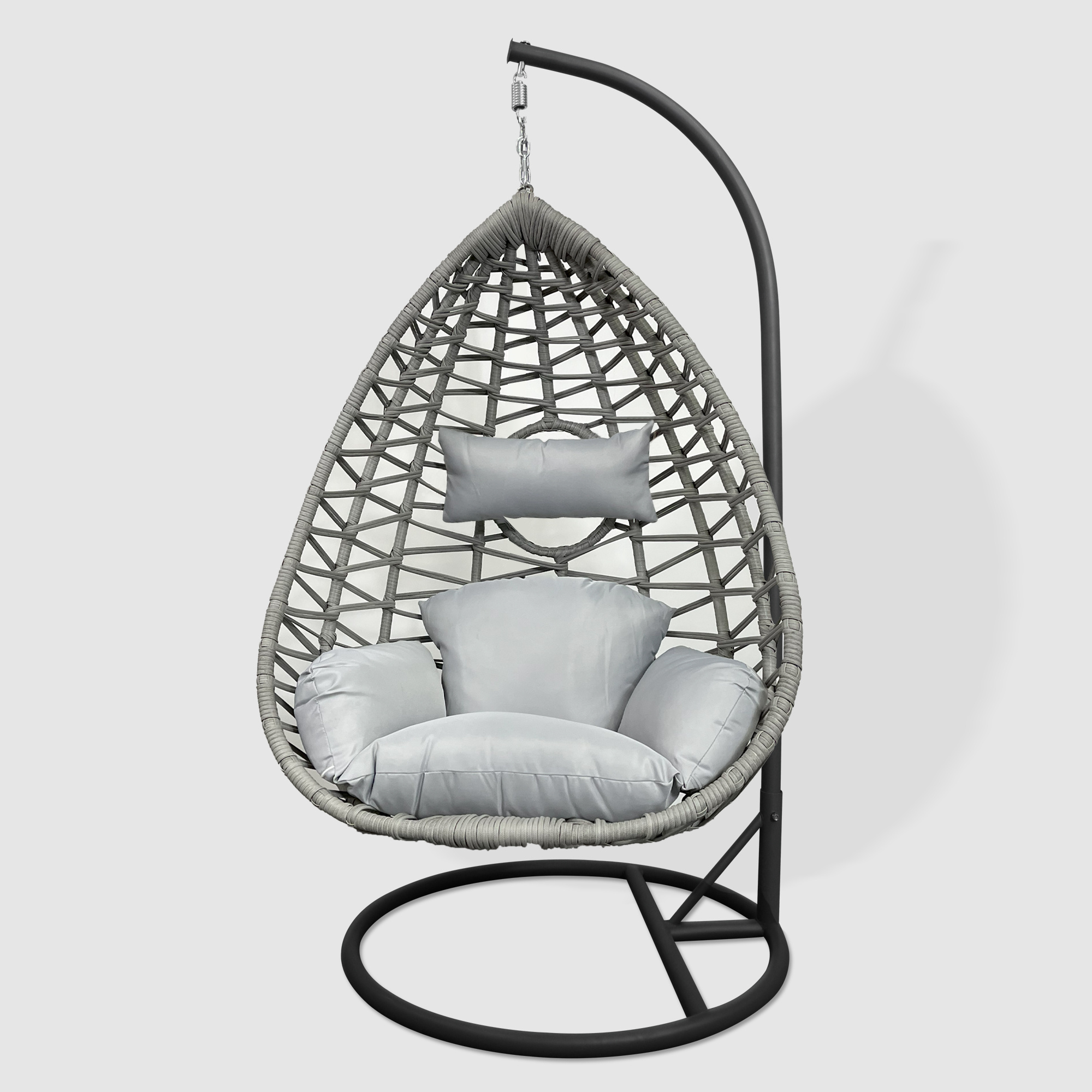 Fulin new design outdoor rattan swing with waterproof cushion hanging egg chair