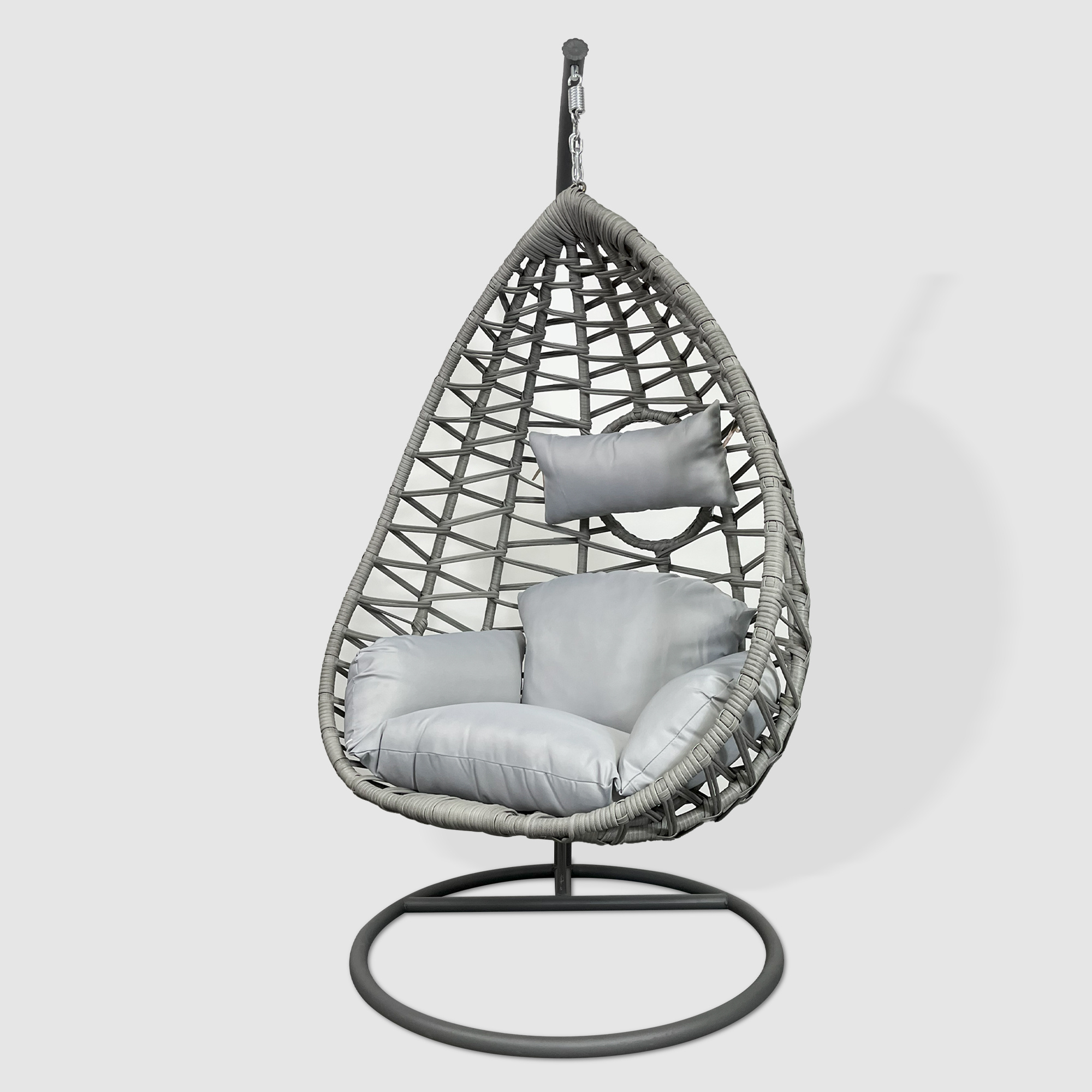 Fulin new design outdoor rattan swing with waterproof cushion hanging egg chair